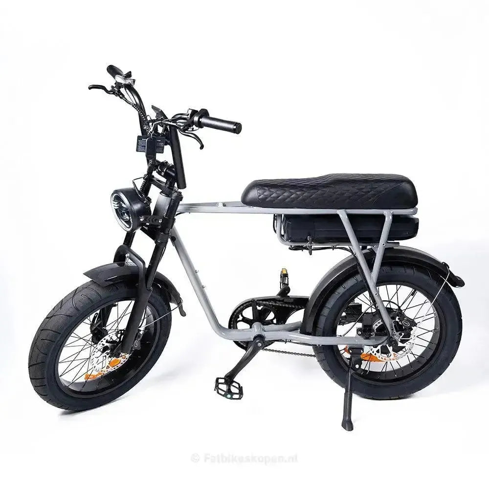 EB2 Fatbike Argento + allarme + poggiapiedi