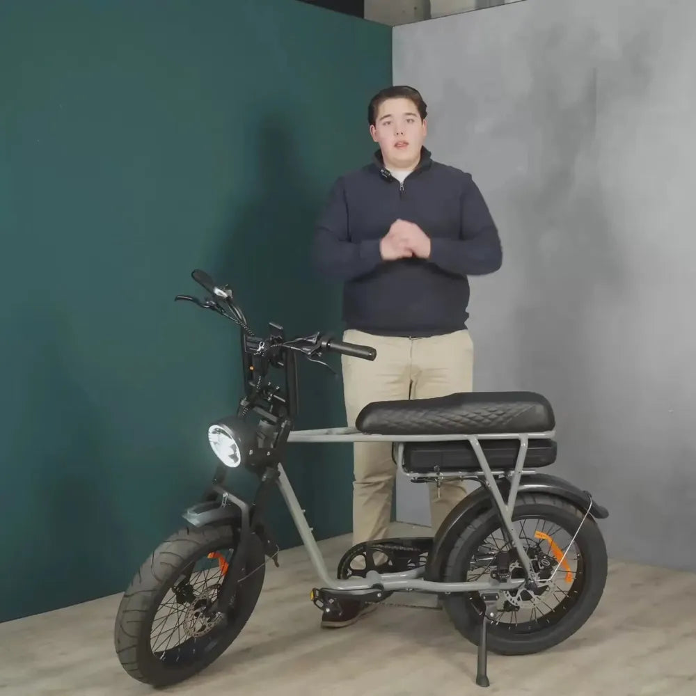 EB2 Fatbike Argento + allarme + poggiapiedi
