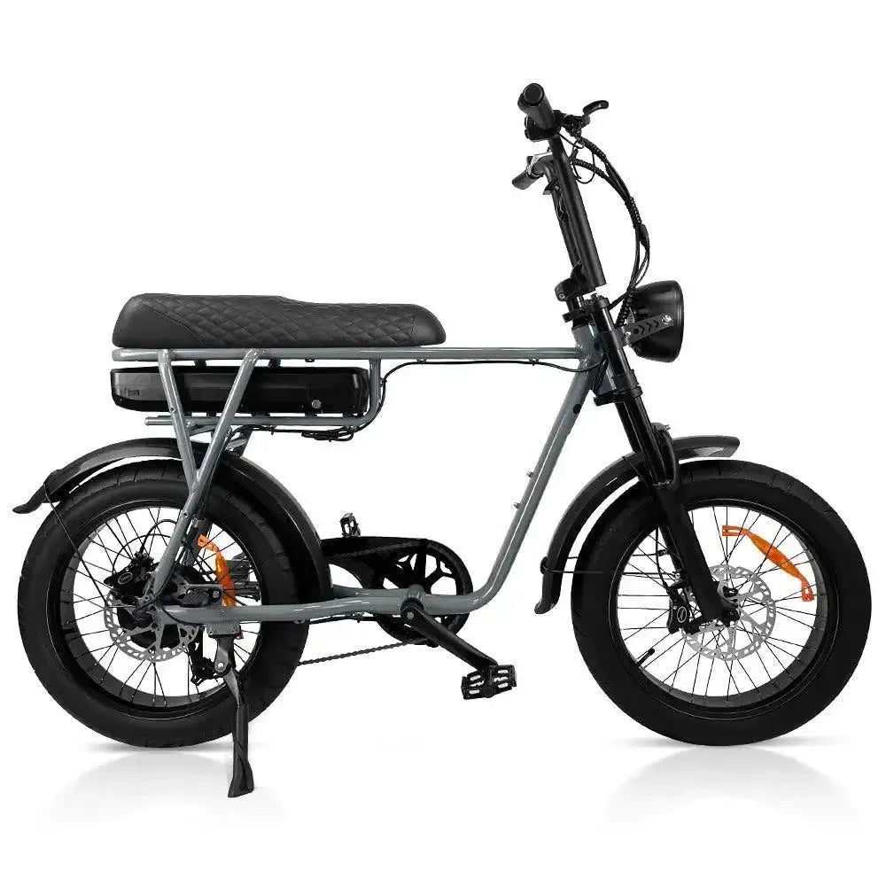 EB2 Fatbike Argento + allarme + poggiapiedi