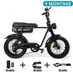 EB2 Fatbike Nero + Sistema di allarme + Montaggio gratuito