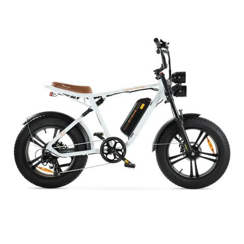 ENGWE M20 - Fatbike - Bianco + Sistema di allarme + Supporto per telefono