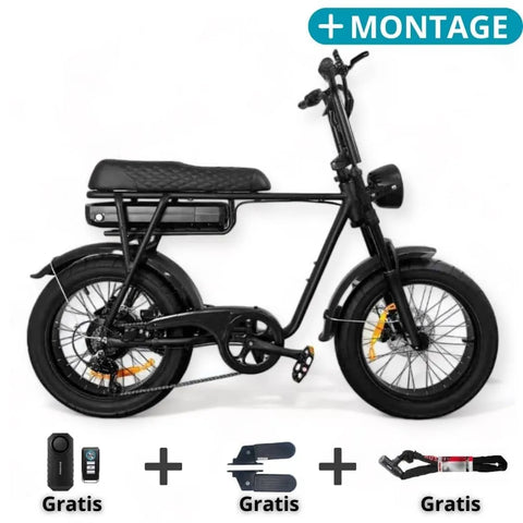 EB2 Bicicletta Grassa Nera + Sistema di Allarme + Montaggio Gratuito